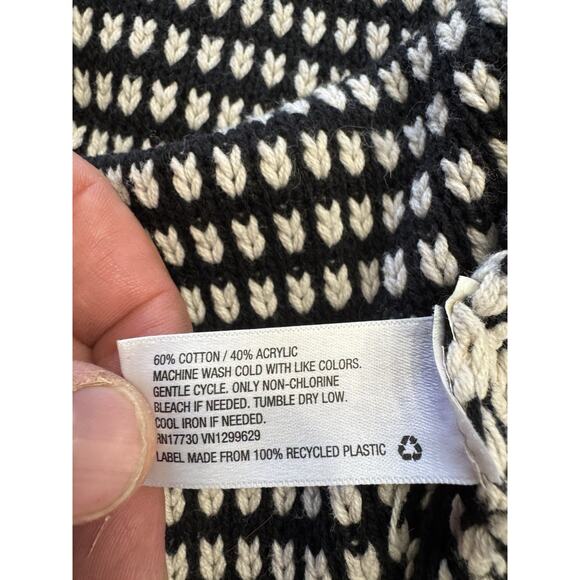 Knox Rose Cardigan Sweater Womens Small Black White Striped Tassel Fringe Trim - Picture 4 of 6